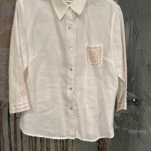 Malcom Irish Linen Beaded Blouse